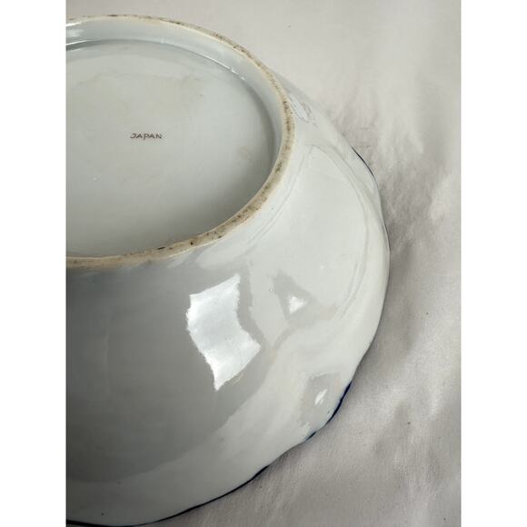 Japanese Antique China Cobalt Trim Geisha Floral Structure 1921-1941 - Picture 9 of 12